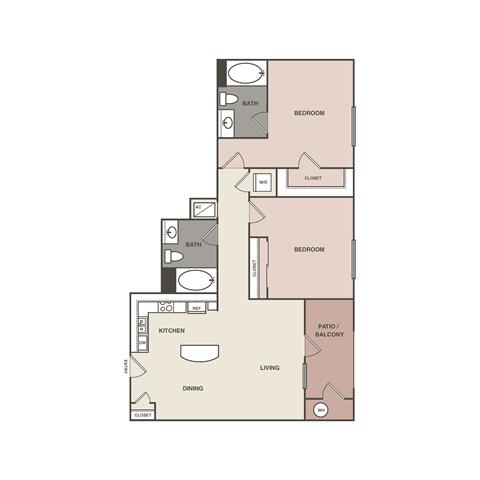 a floor plan of a bedroom apartment